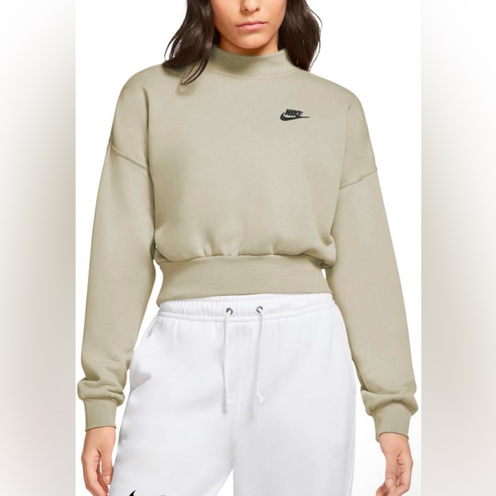 OBO! Nike Cream Tan Cropped Boxy Sweatshirt